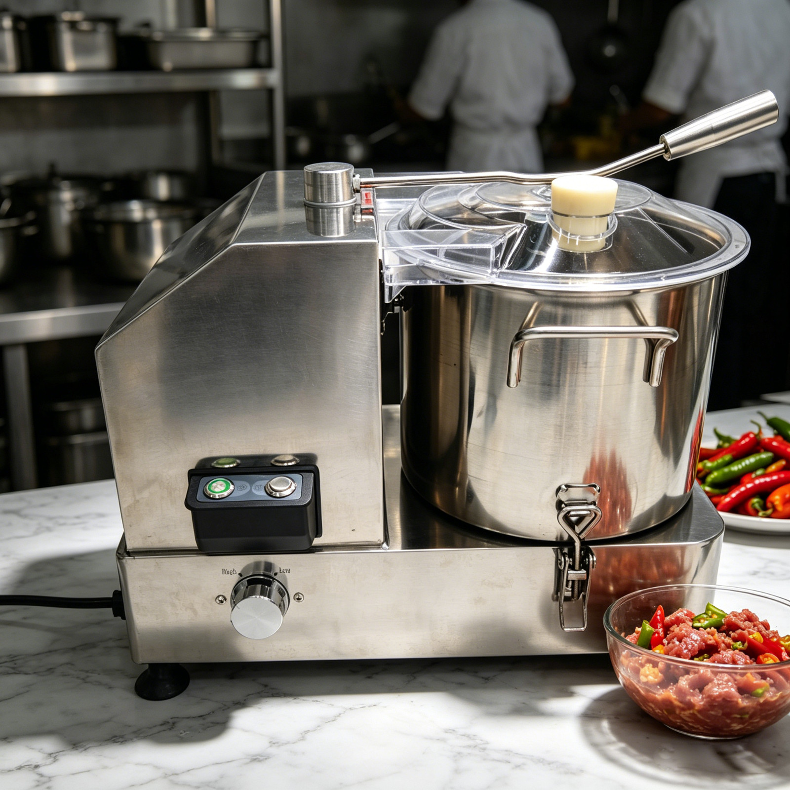Electric Food Chopper 110V 9L Stainless Steel Meat Vegetable Grinder Food Shredd