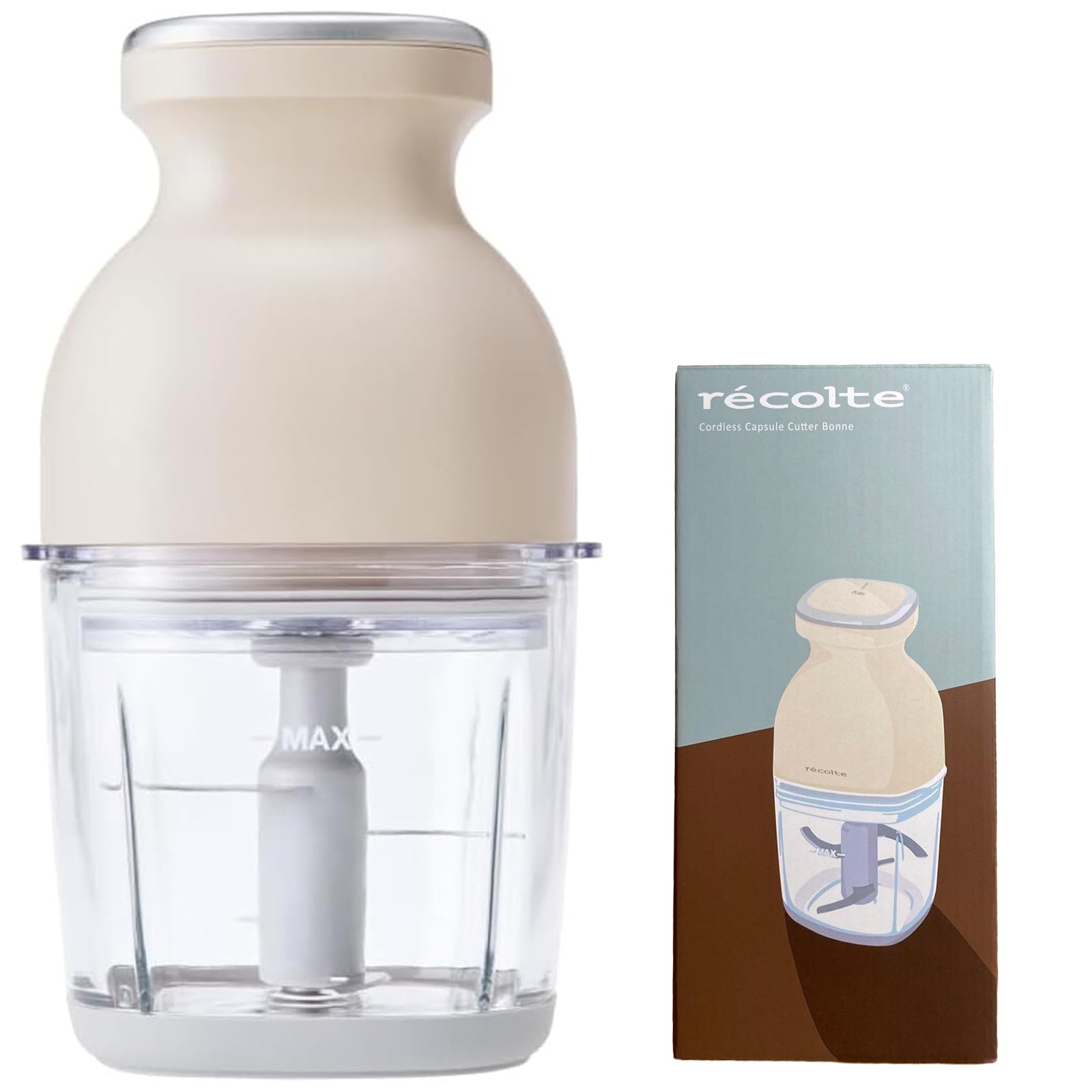 Recolte RCP-7 (W) Cordless Capsule Cutter Bonne Cream White 8-in-1 Rechargeable