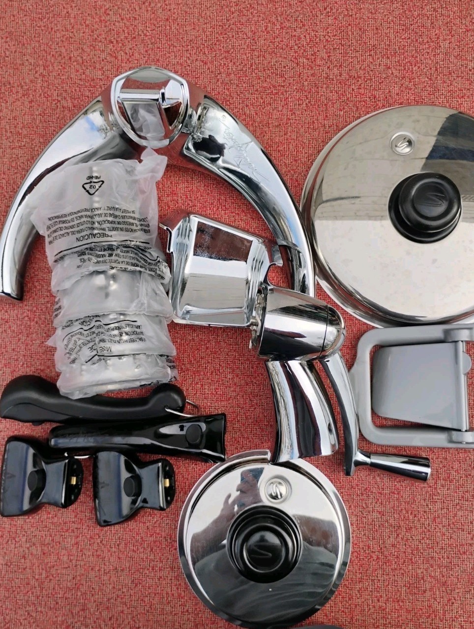 Saladmaster Lot Slicer 5 NEW Cones 2 Vapo Lids, VersaTec Long/Short Handles