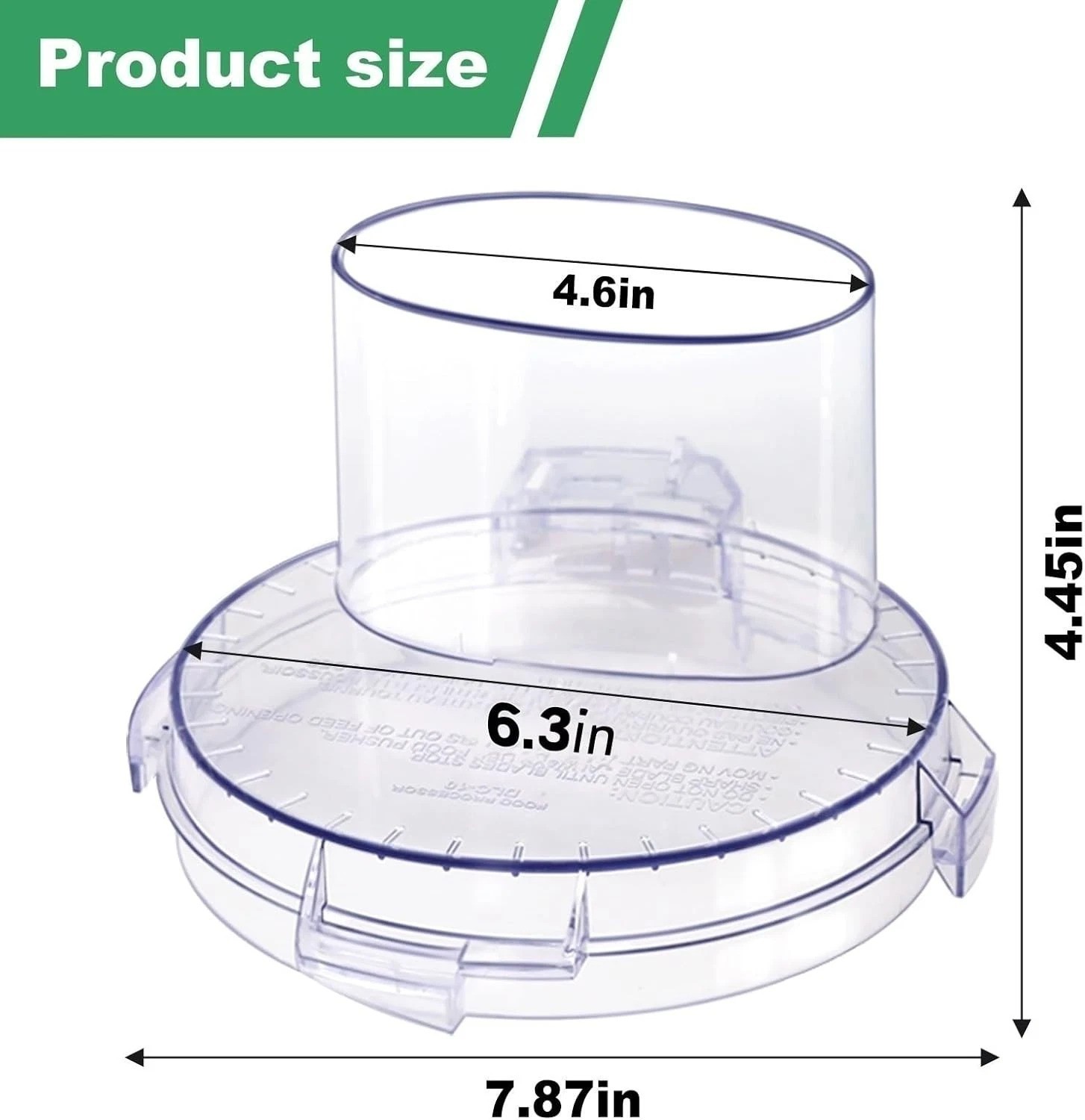 Transparent 7-Cup Food Processor Bowl Cover with 4 Locking Tabs for Cuisinart