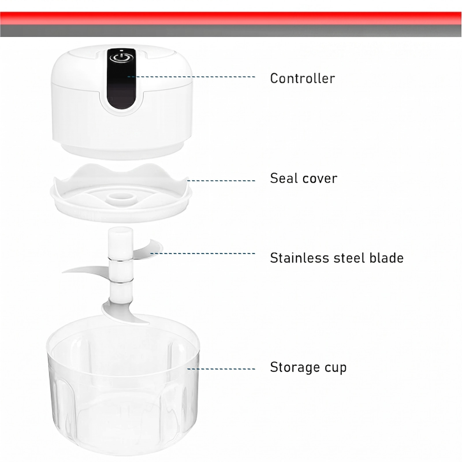 Mini Electric Garlic Chopper 250ml Wireless USB Rechargeable Food Processor