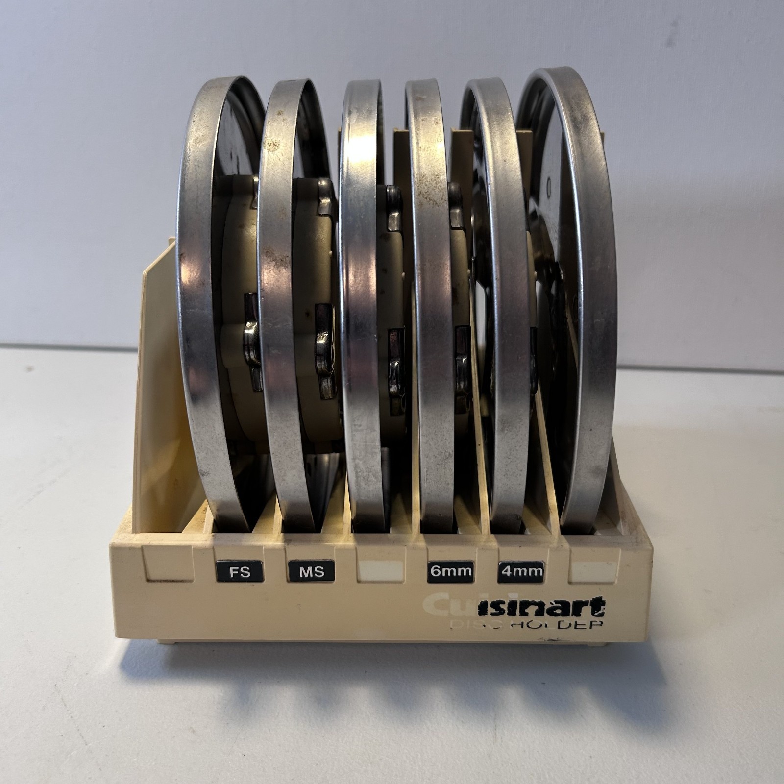Cuisinart 6 Disc Blade Set DLC-8 Food Processor + Holder (One Blade Missing)