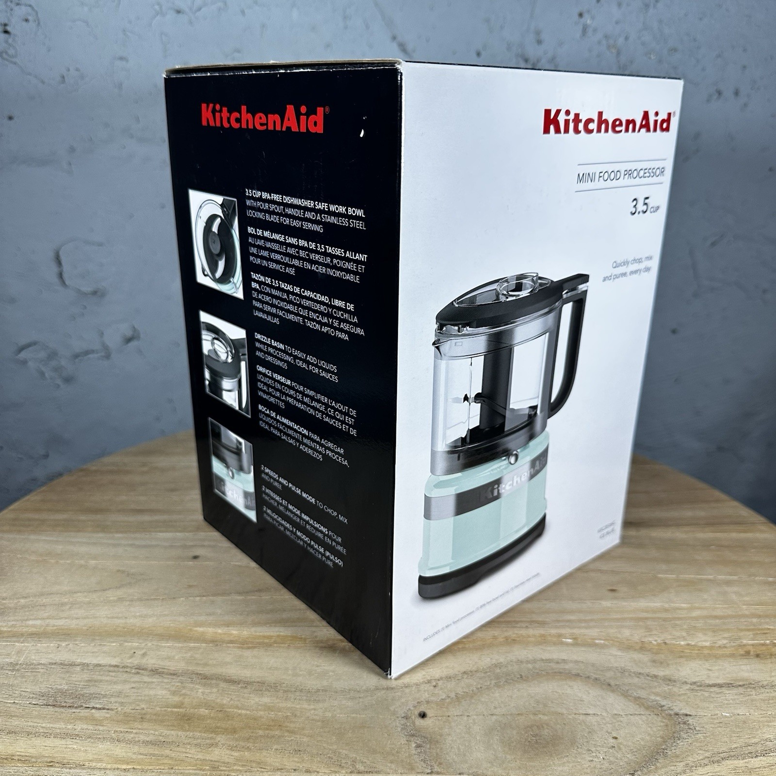 KitchenAid 3.5 Cup Mini Food Processor – KFC3516 – Ice Blue (FADING) – TESTED