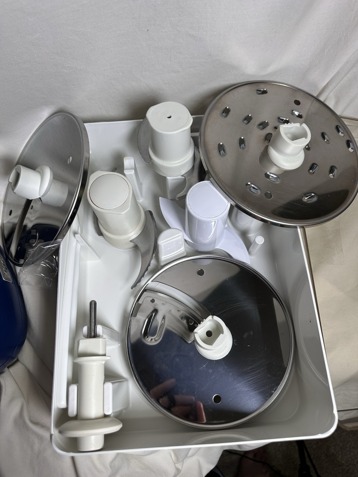 KitchenAid Food Processor KFP750BW1 Blue w/ Slicing Shredding Discs Accessories