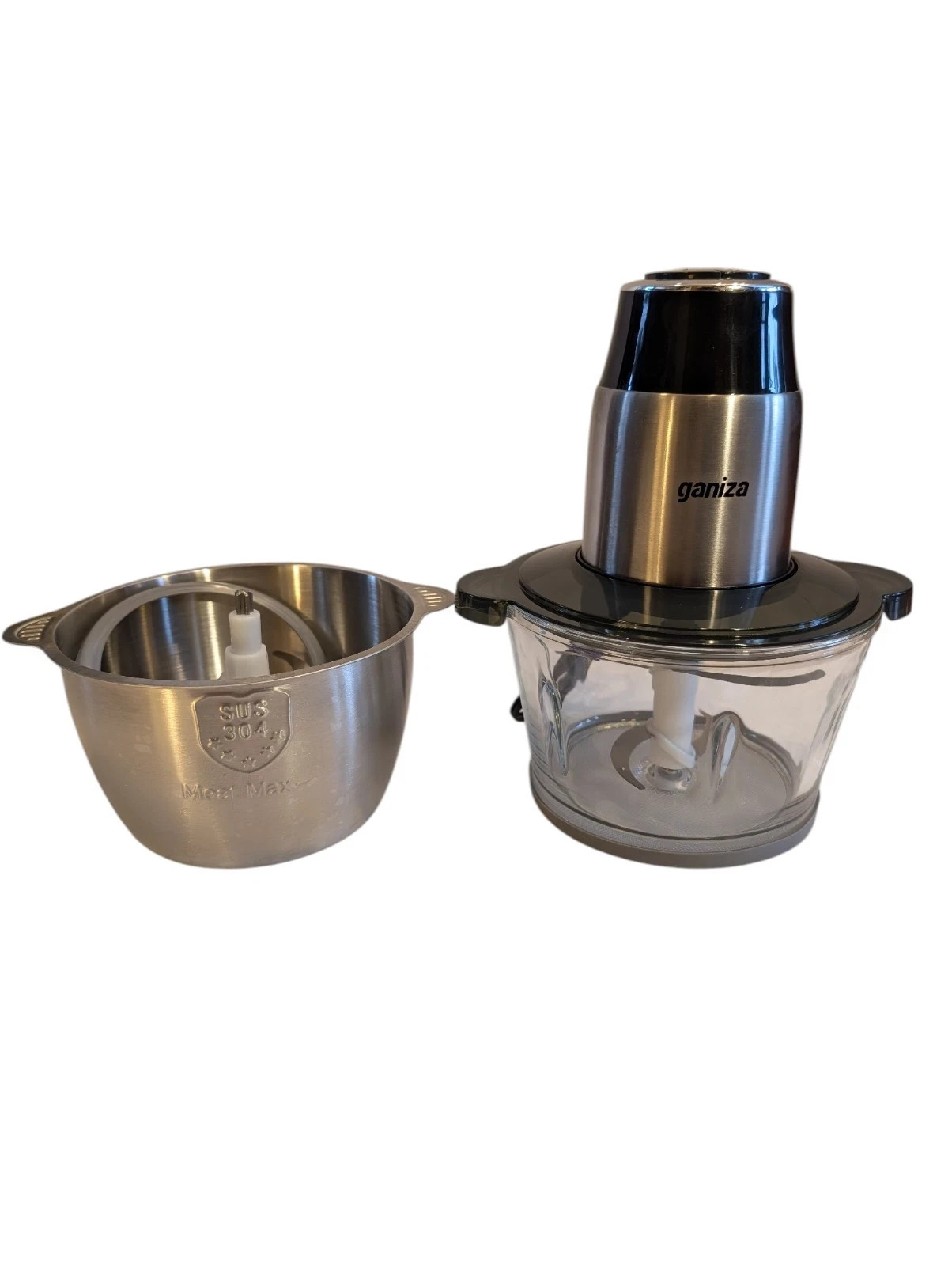 GANIZA Food Processor Electric Food Chopper with 2 Bowls & 2- Sets of Blades