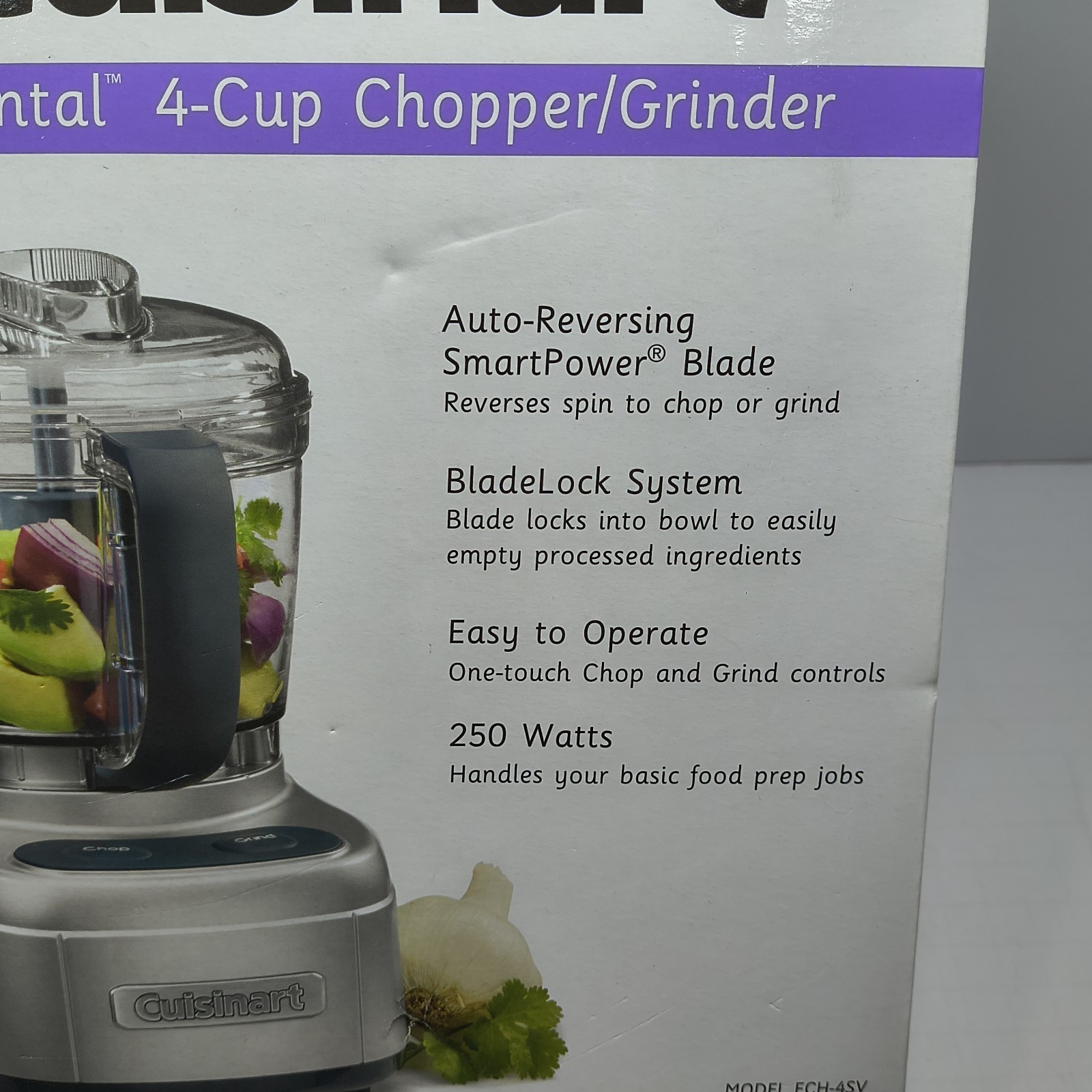 Cuisinart Elemental 4-Cup Chopper Grinder Brushed Chrome Silver