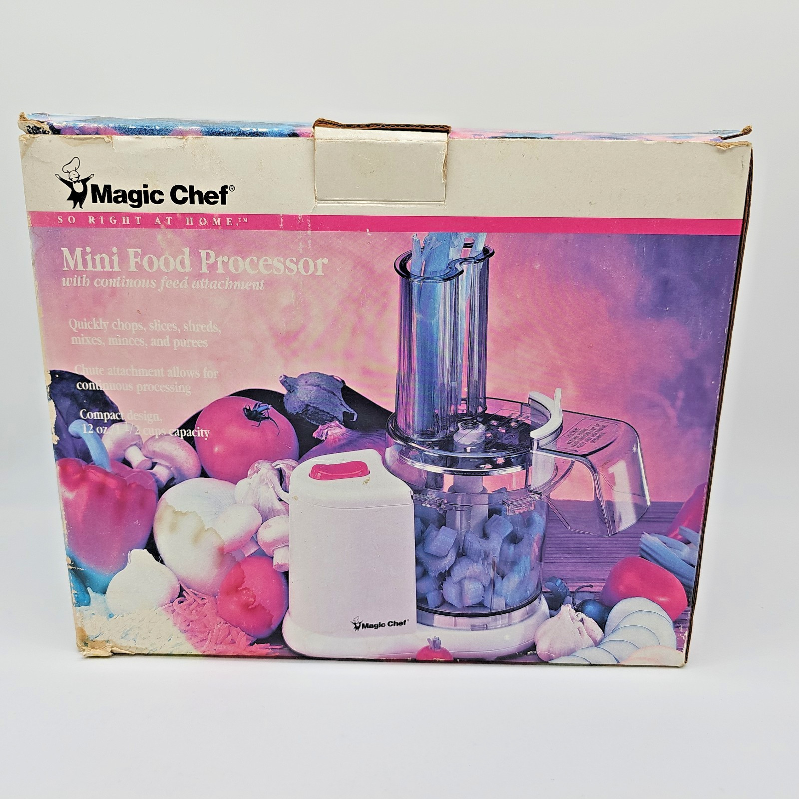 Magic Chef Mini Food Processor Compact 1-1/2C/12oz Capacity Chops Slices Shreads