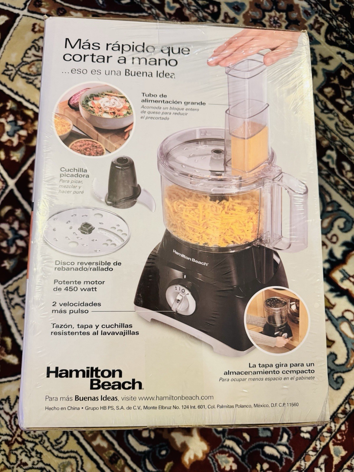 Hamilton Beach 70740 8-Cup 450W Food Processor Black w/ Slice/Shred Disc