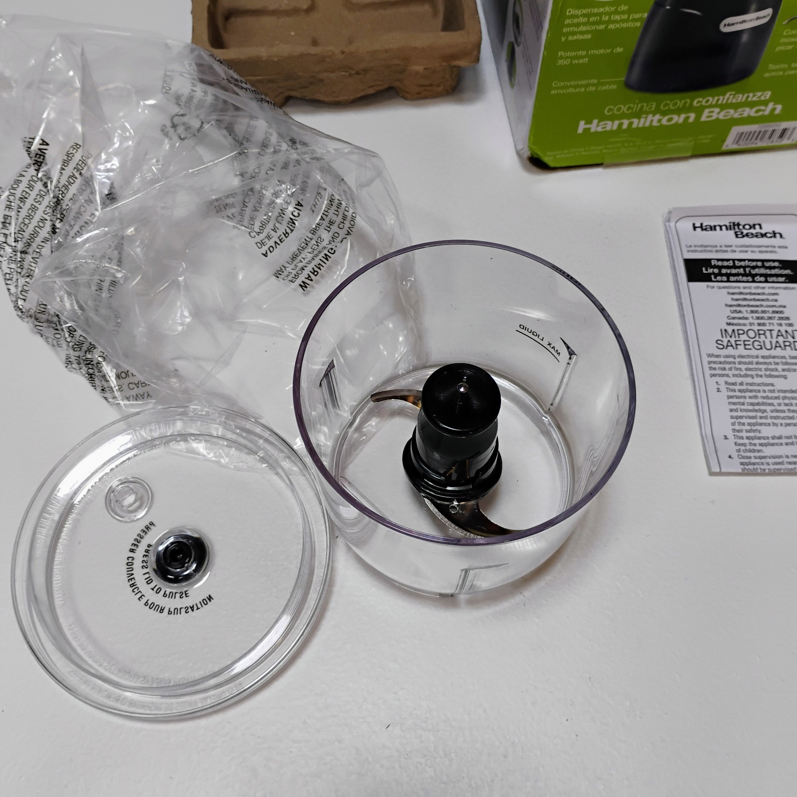 Hamilton 72850 Beach Stack & Press 3-Cup Chopper – Black