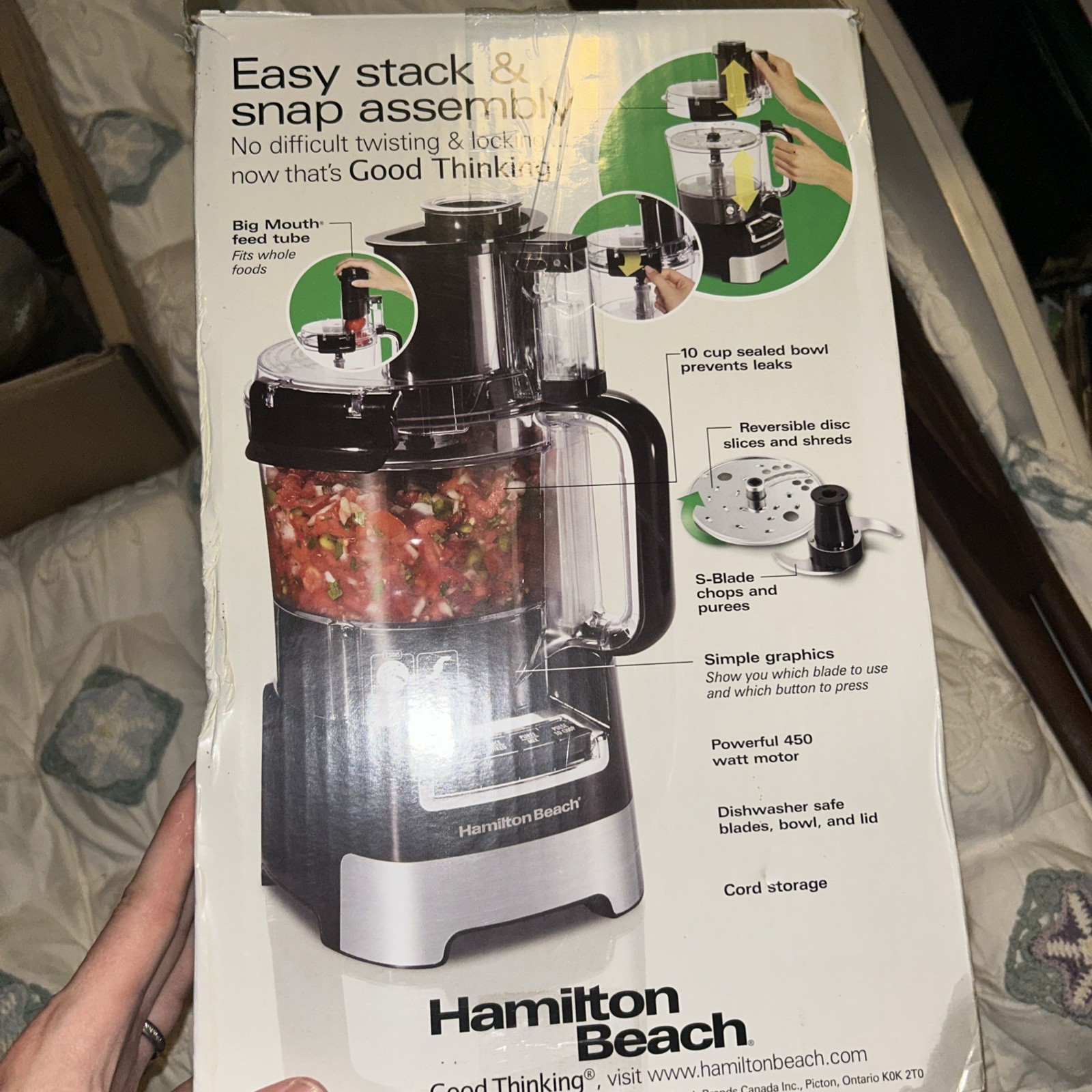 Hamilton Beach 70721 10 Cup Stack and Snap Food Processor – Black