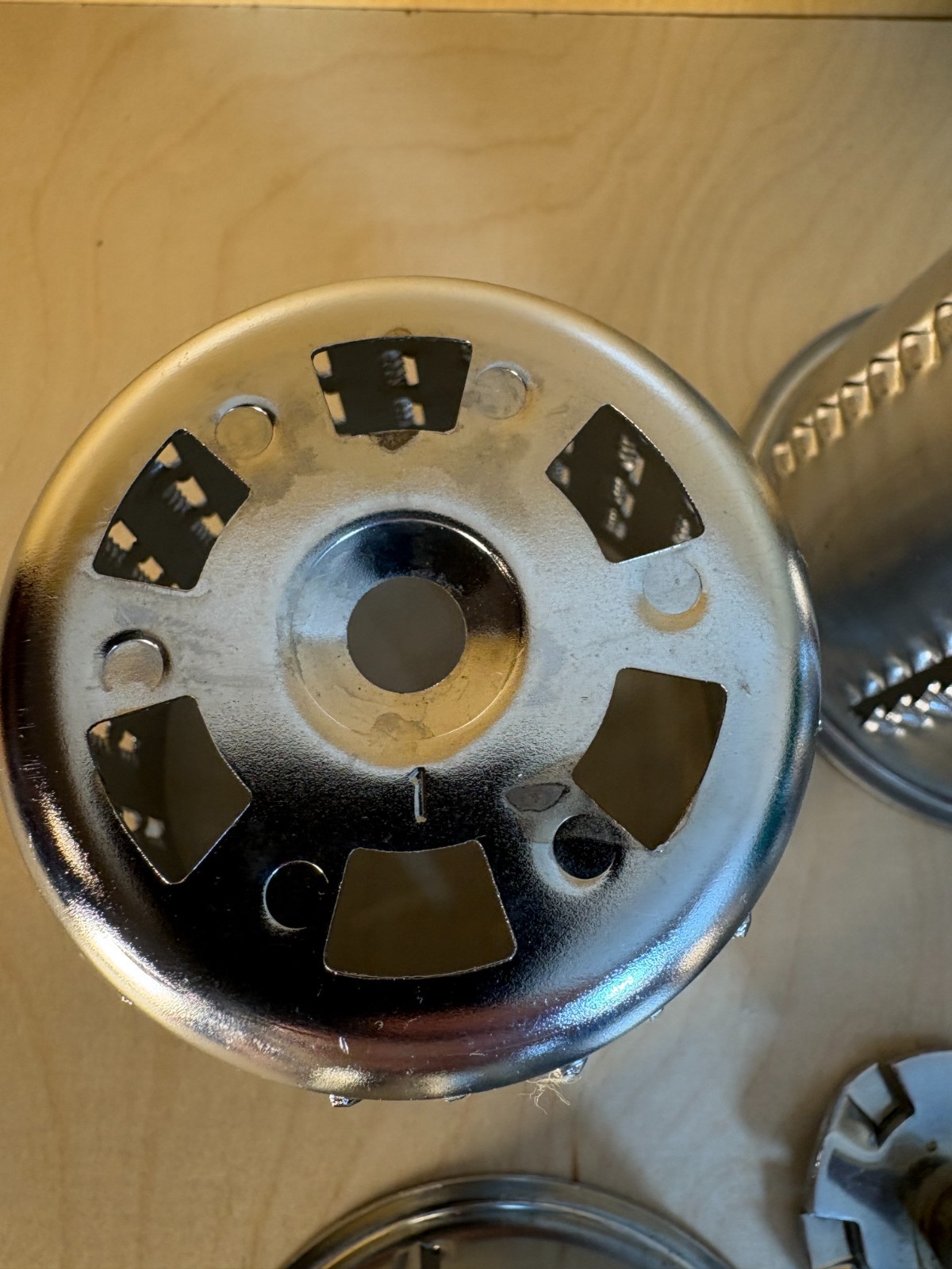 Vintage Electric Slicer Shredder Cones Set 1–5 w/ Drive Hub | Metal