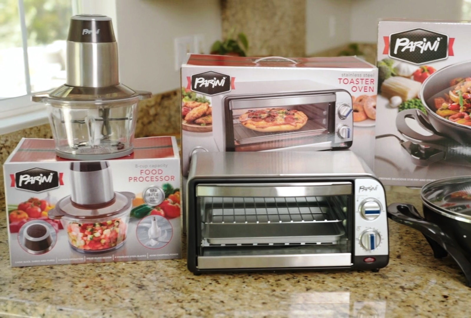 Parini Food Processor 8 Cup 2-Speed 450W BPA-Free Bowl Stainless Steel Blades