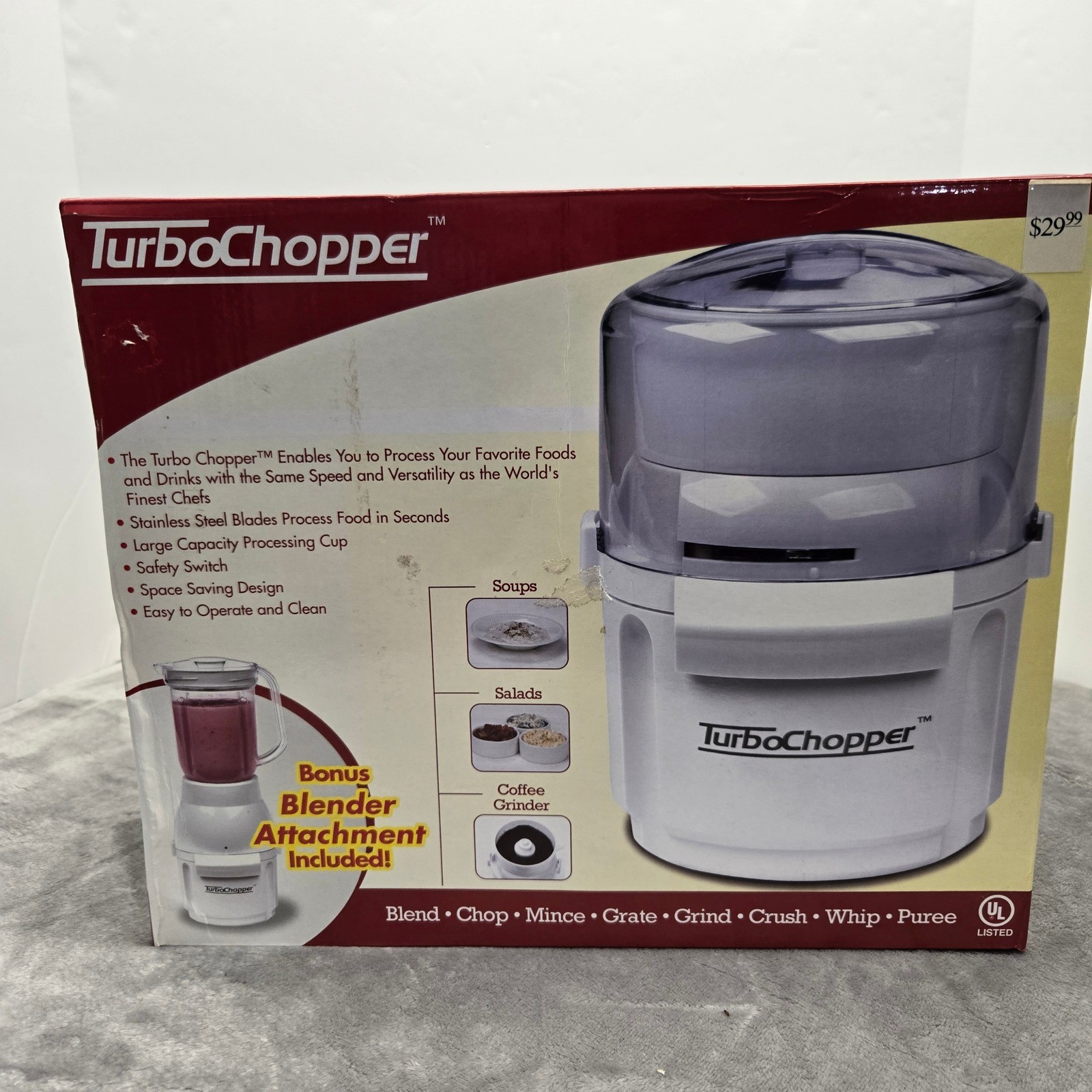 Turbo Chopper Food Processor Blender Attachment White Multi-Function Grinder NEW