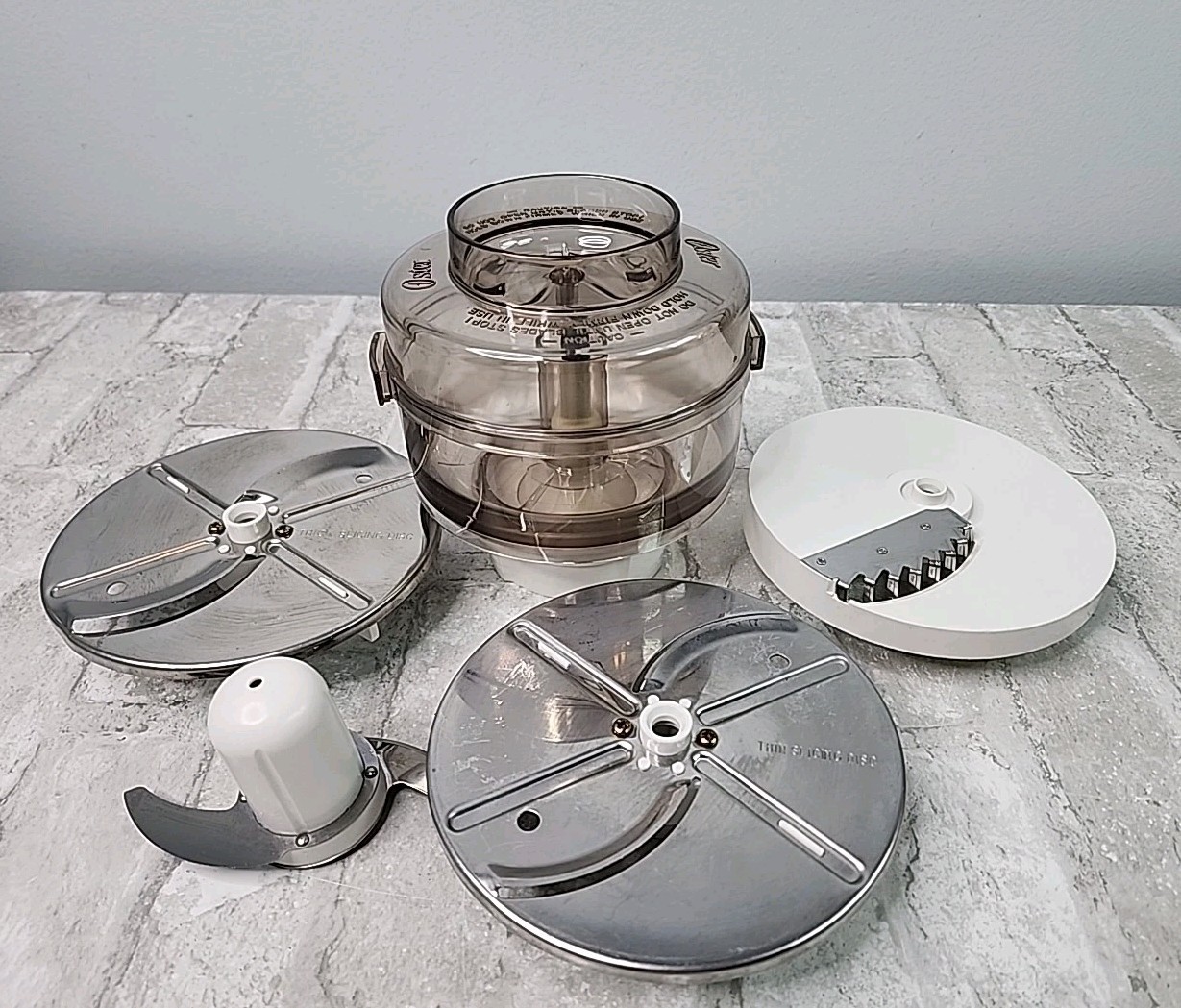 Vintage Oster Regency Kitchen Center Food Processor Work Bowl Lid Blades USA
