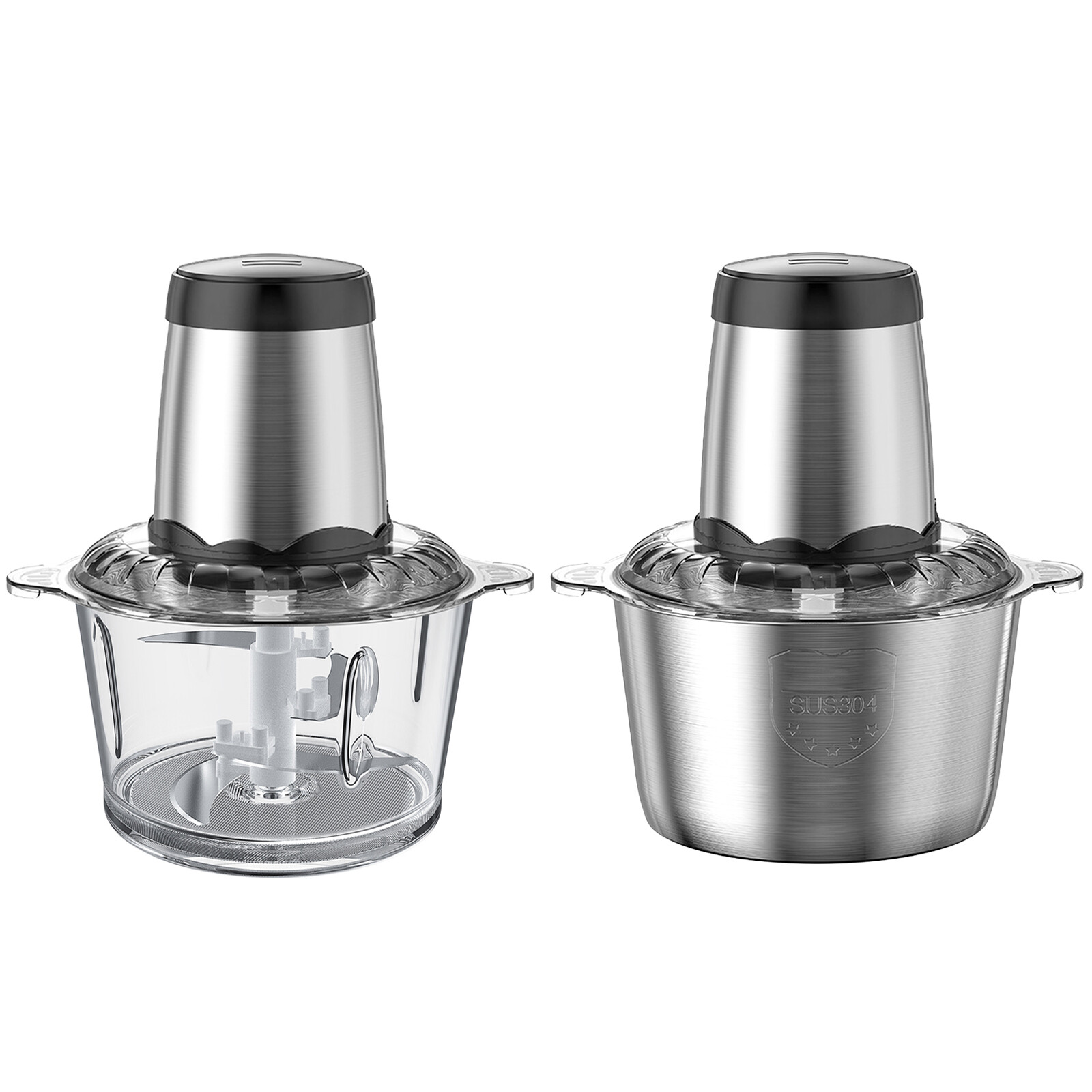 Electric Food Processors, 2L Food Chopper with Meat Grinder & Veggie Chopper