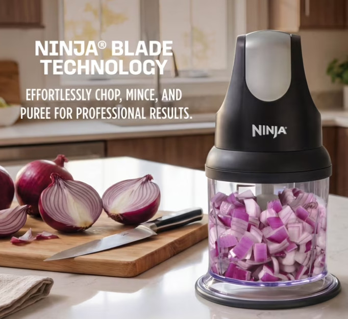 Ninja Express Chop 2-Cup Food Chopper, One-Touch Pulsing, Splash Guard & Storage