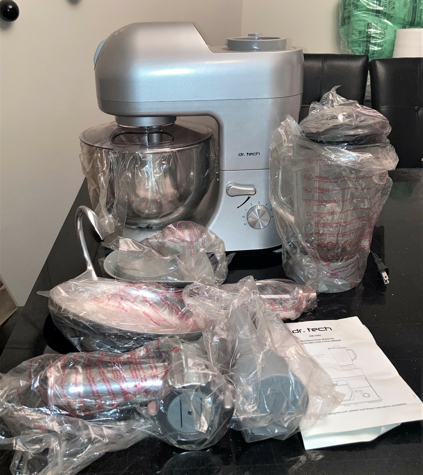 DR. TECH SM-1086 3-IN-1 FOOD STAND MIXER-BLENDER-PROCESSOR -NEW-