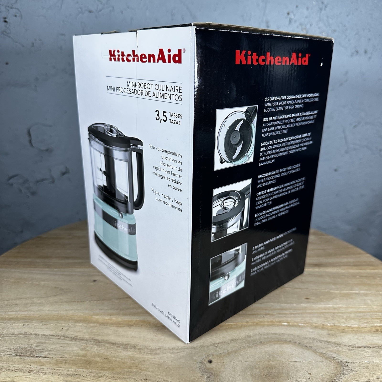 KitchenAid 3.5 Cup Mini Food Processor – KFC3516 – Ice Blue (FADING) – TESTED