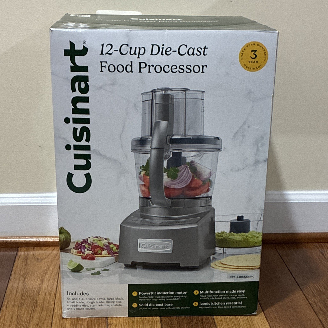 Cuisinart 12-Cup 800W Die-Cast Food Processor Touchpad CFP-24DCNGMPC Gray