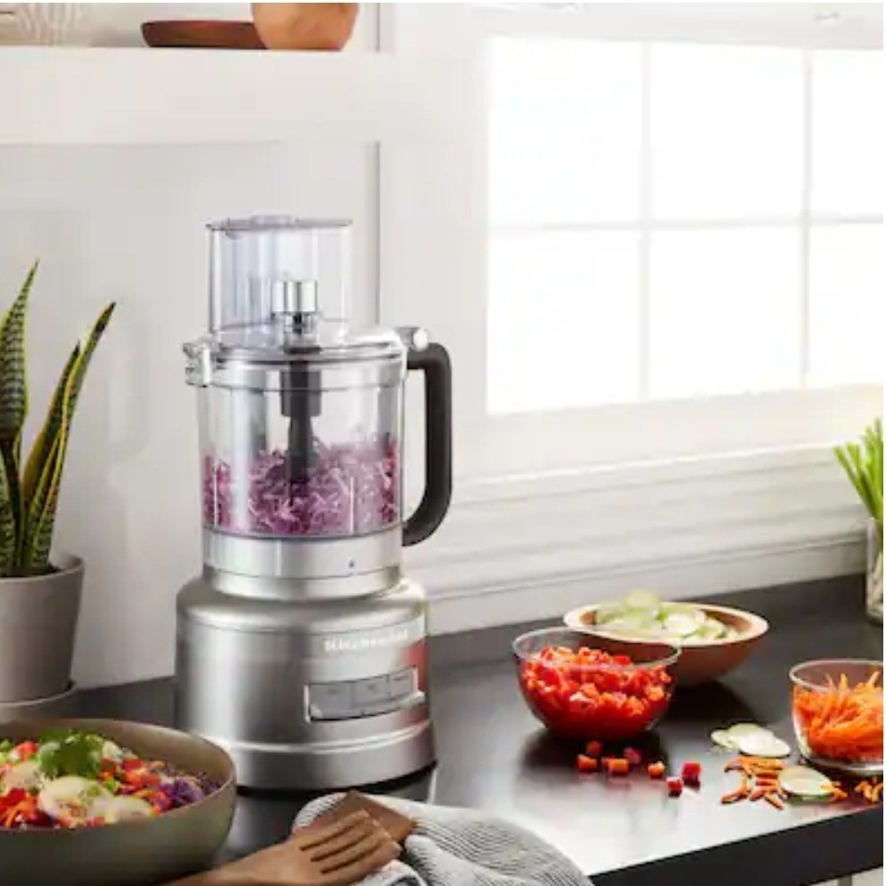 KitchenAid 13 Cup Food Processor KFP1317CU Contour Silver with In-Bowl Storage