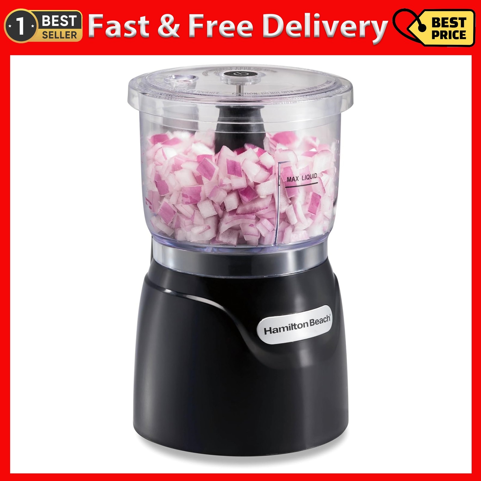 Hamilton Beach Electric Vegetable Chopper & Mini Food Processor 3-Cup 350 Watts
