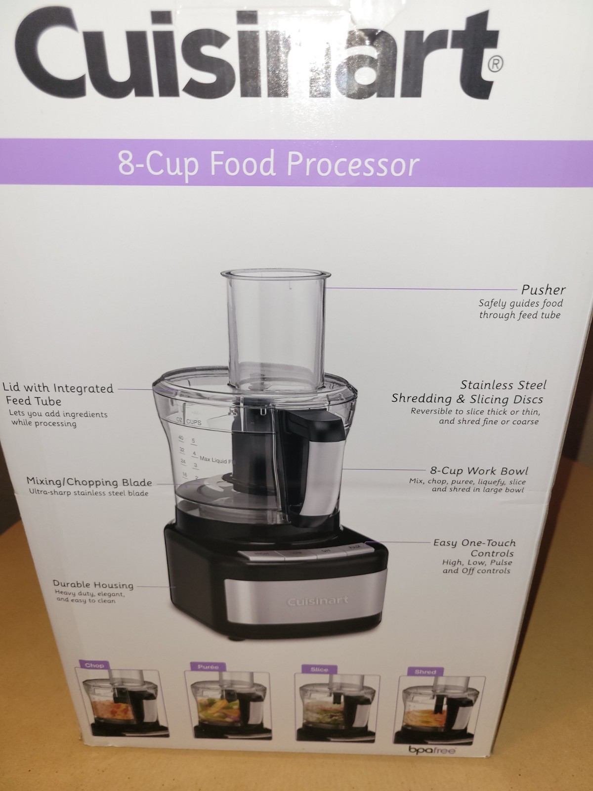 Cuisinart CFP-8BK 8-Cup Food Processor Stainless/Black 120V 350W New In Box