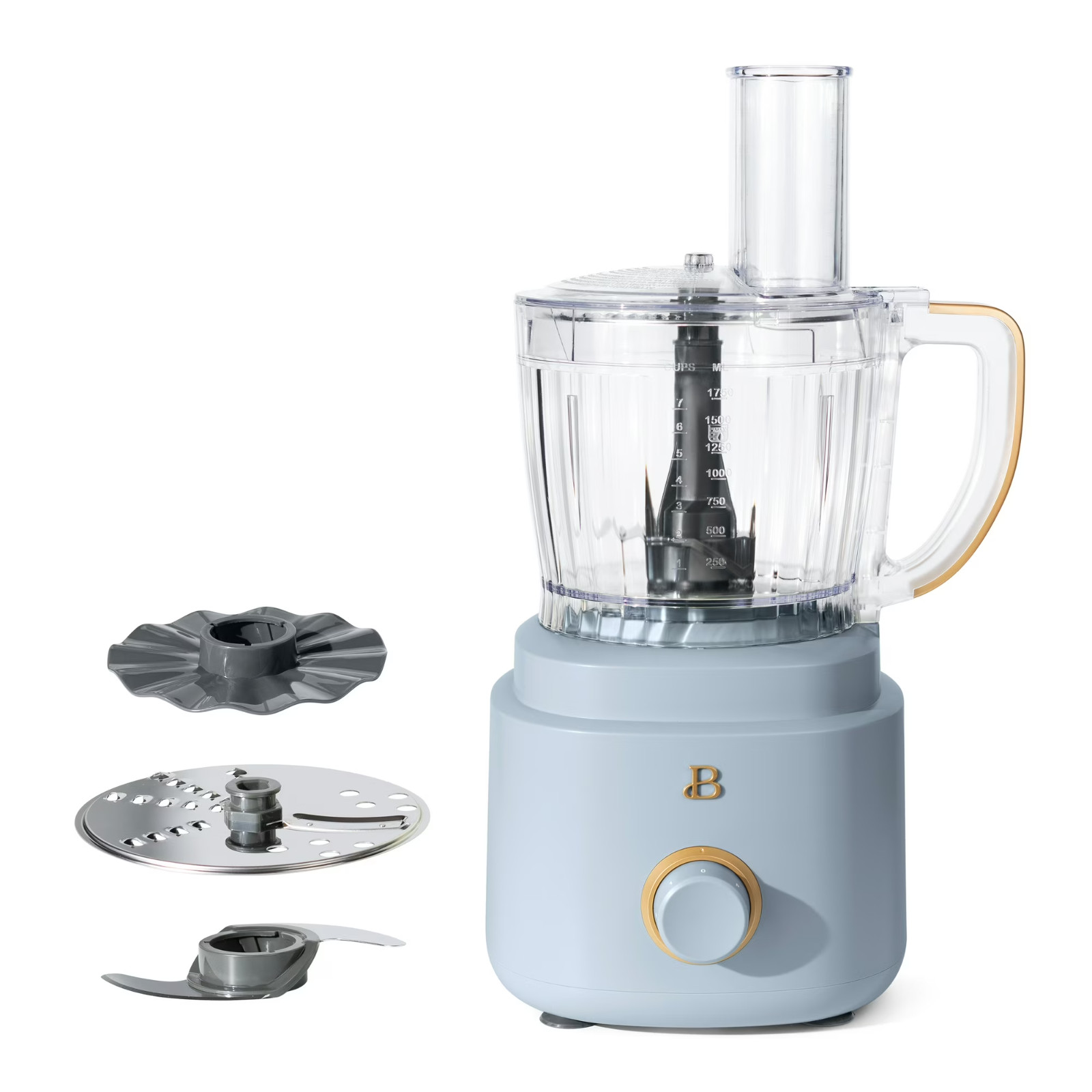 FREE SHIPPING! Beautiful 10-Cup Food Processor with Accessories, Cornflower Blue