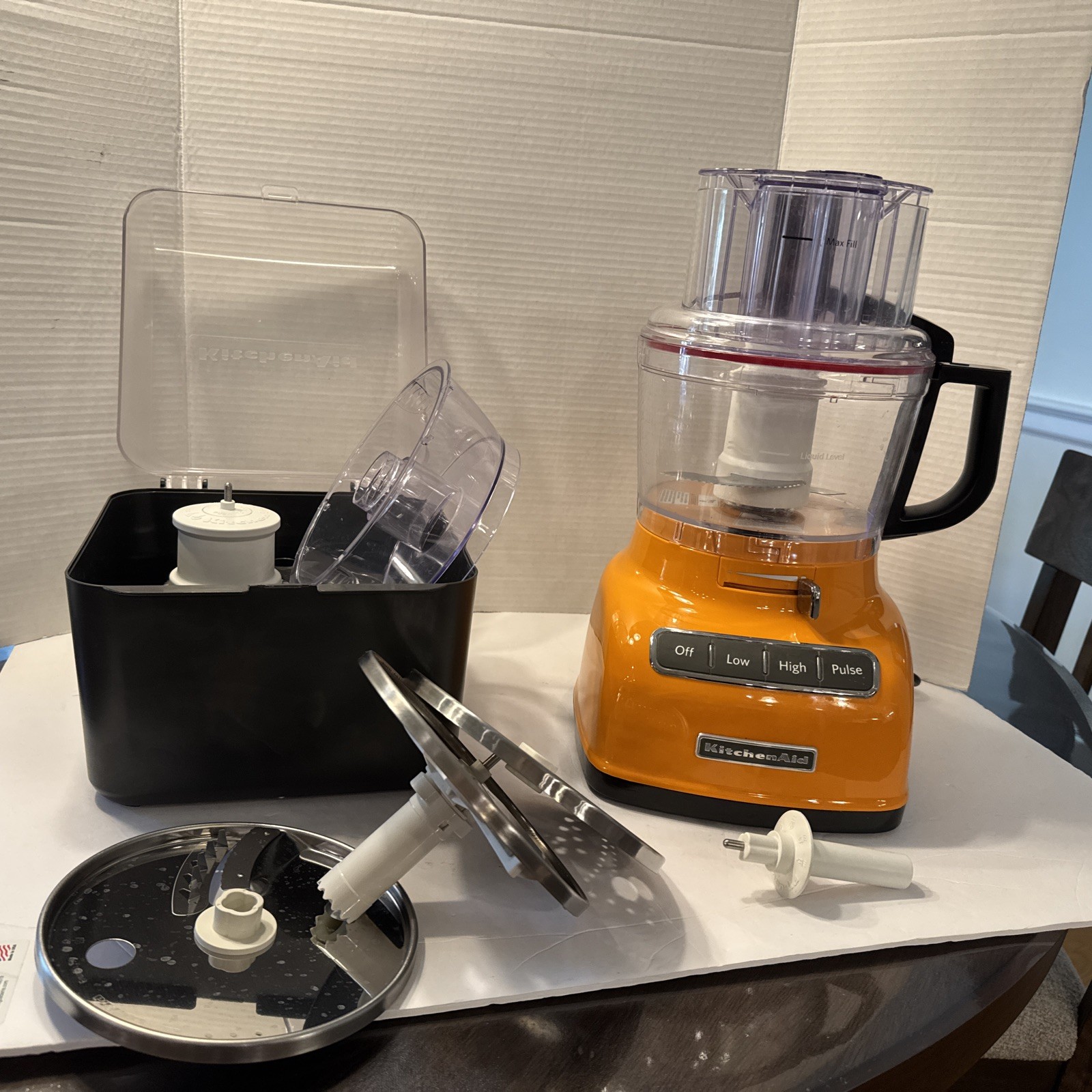 KitchenAid 13‑Cup Food Processor w/ Blades & Accessories KFP0930TG0 Orange