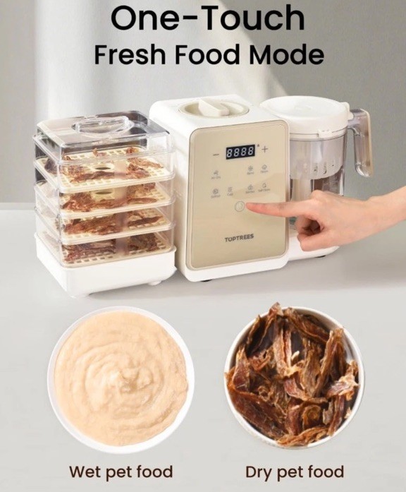 7-in-1 Pet Food Processor Maker for Homemade Dog Treats, Cat Churu, Crunchy