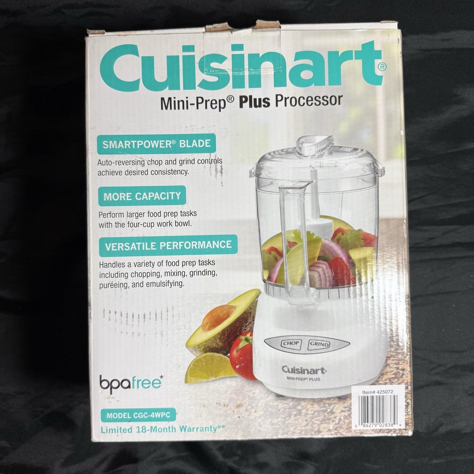 Cuisinart CGC-4WPC Mini-Prep Plus 4-Cup Food Processor