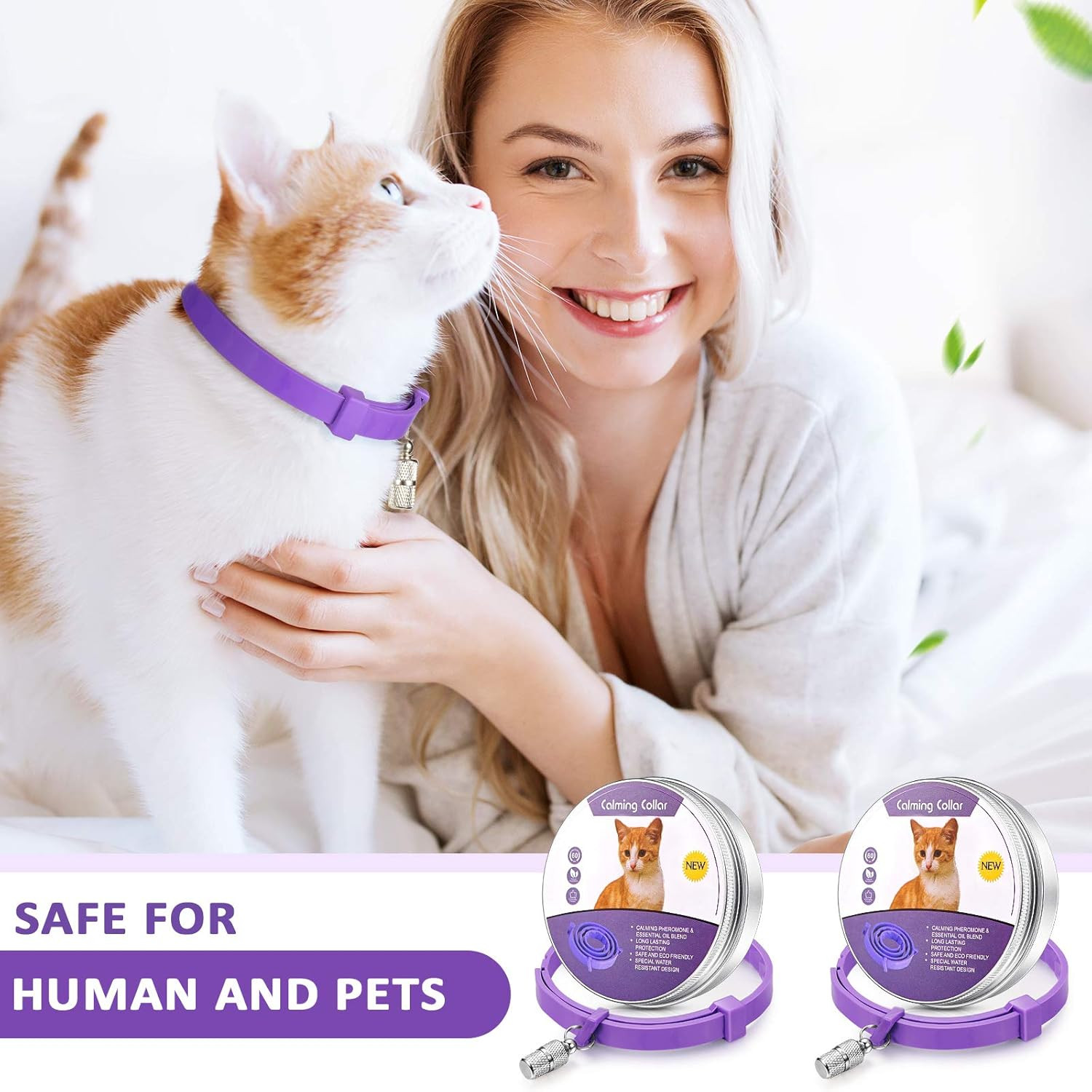 5 Set Calming Collar for Cats Adjustable Waterproof Cat Calming Collars Reduce A