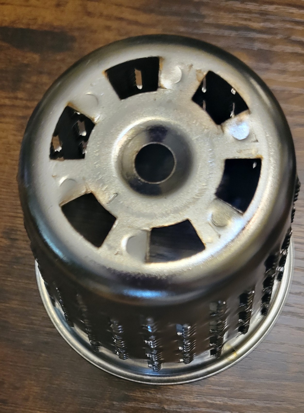 Vintage Saladmaster Manual Table Top Food Processor / Grater W/ 2 Cones