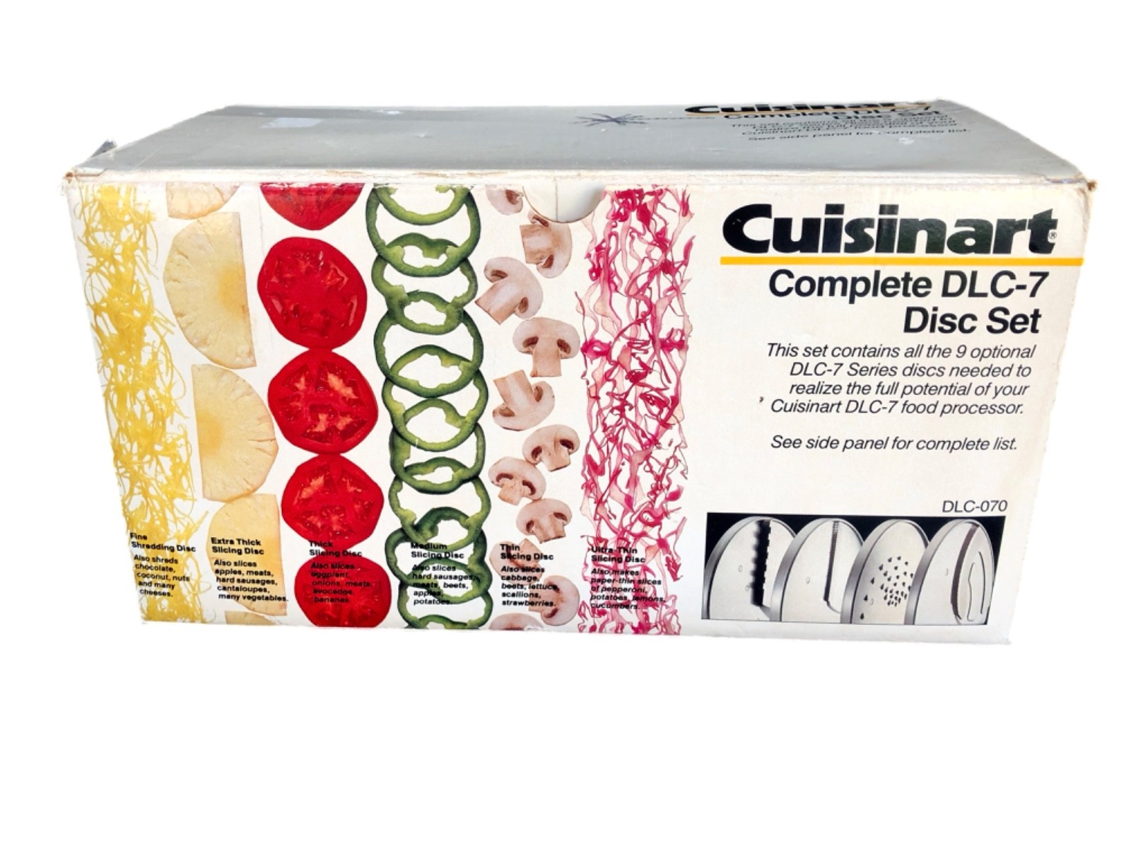 Cuisinart Food Processor DLC-7 Disc set 9 disc in original box.