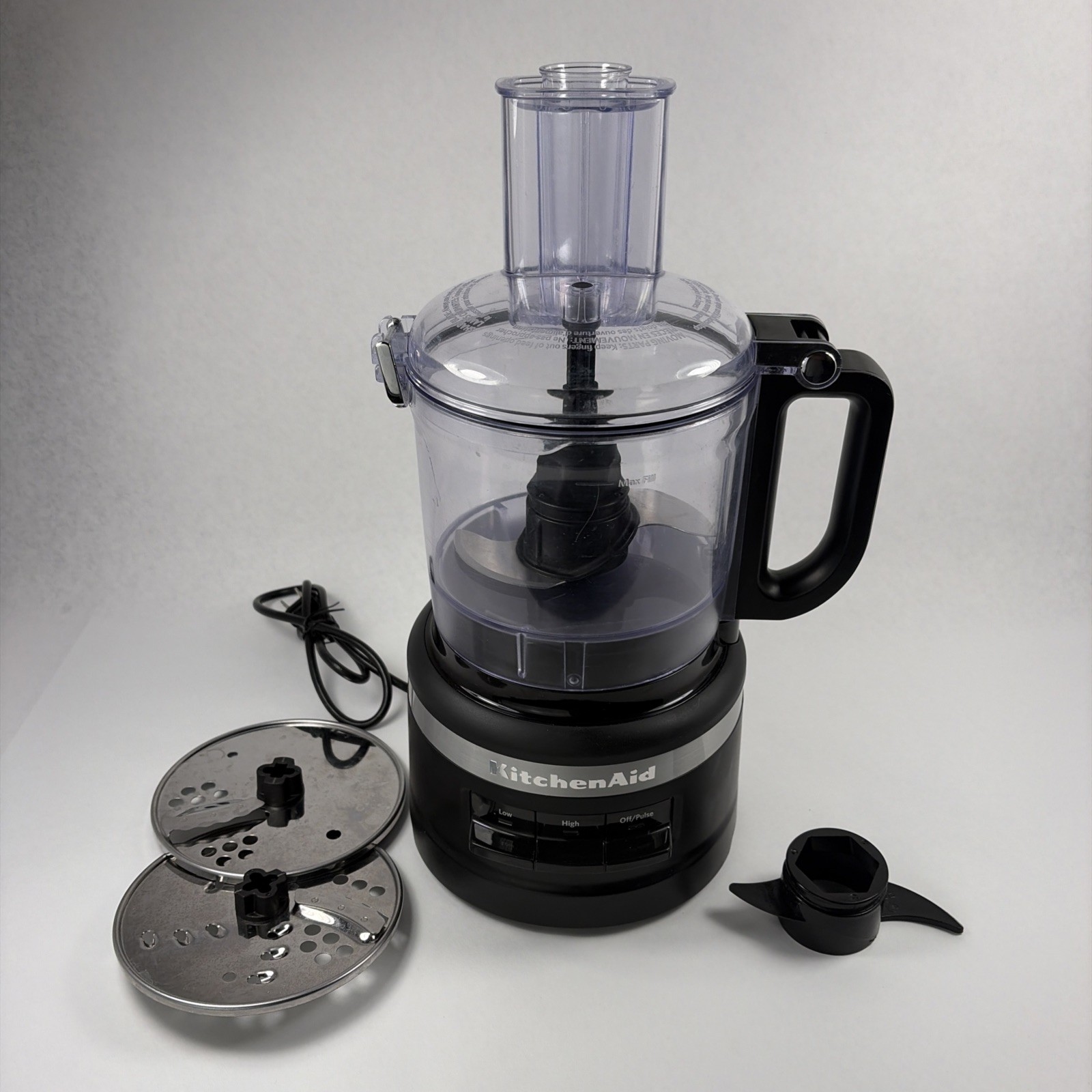 KitchenAid KFP0719BM 7 Cup Food Processor – Black Matte -With Accessories