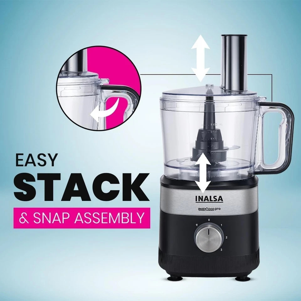 INALSA Food Processor For Kitchen With Mixer Grinder Juicer 1000 W 2.5L Jar 220V